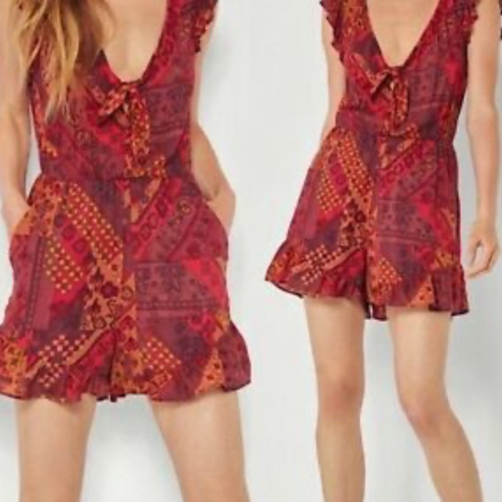 BCBG MAXAZRIA Patchwork Romper